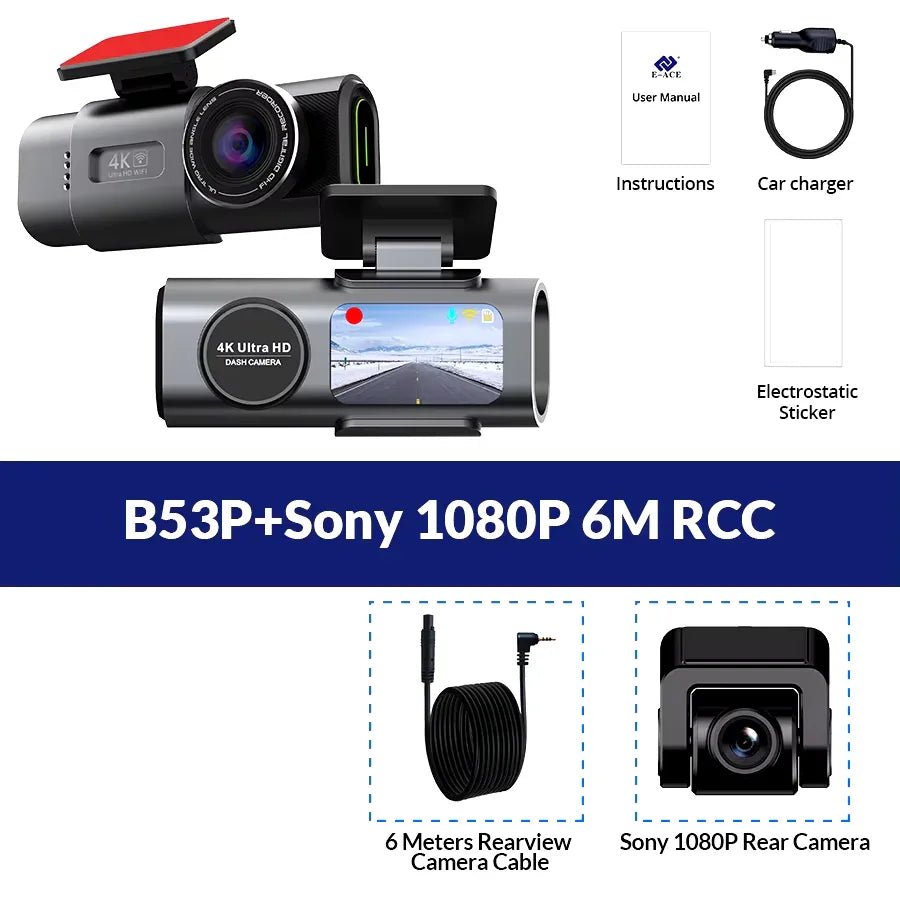 4K Dash Cam B53P Sony 1080P 6M RCC Full Bundle Overview