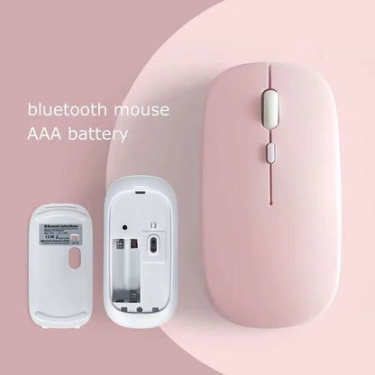 Rechargeable Wireless Mouse Pink Slim Upright View