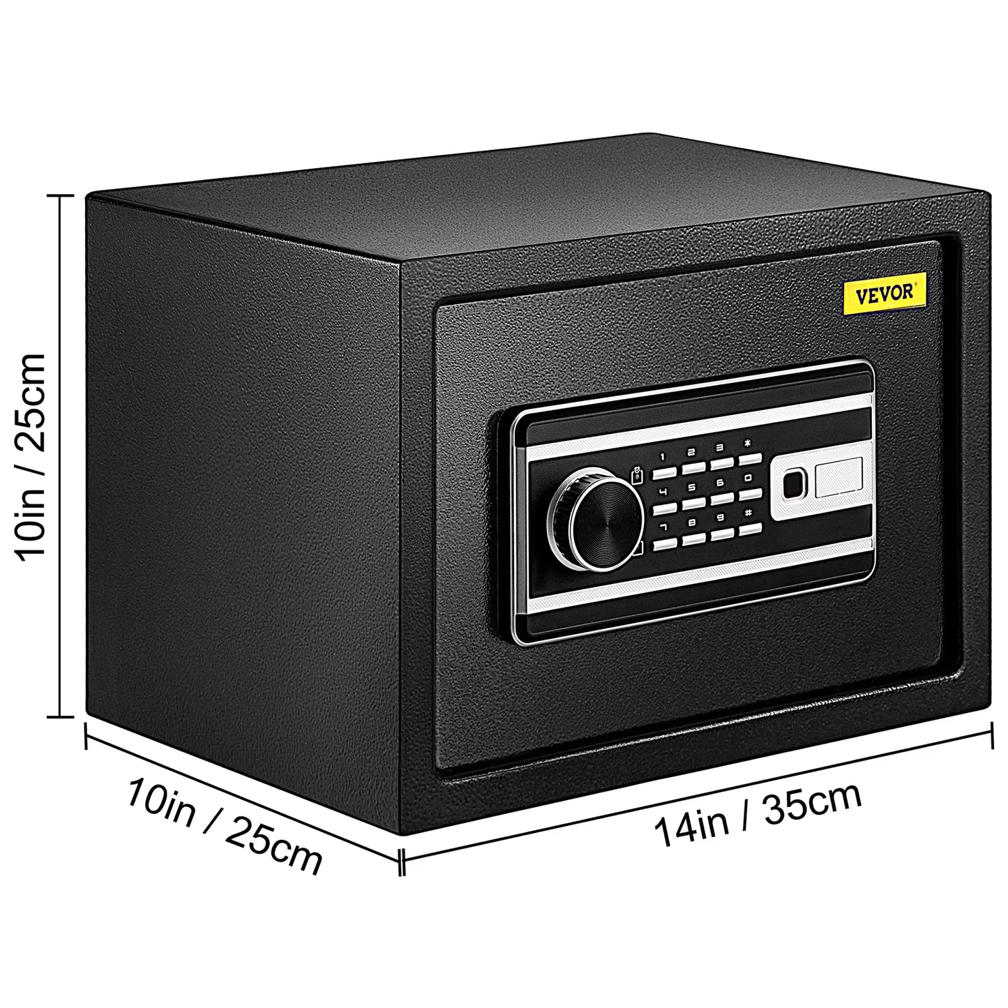 Digital Security Safe Compact Size 13.8 x 9.6 x 9.8 Inches Black