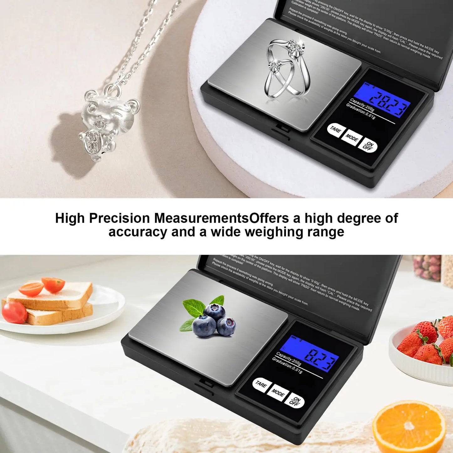 Mini Digital Pocket Scale 0.01G High Precision Stainless Steel Portable Jewelry Gold Gram Weight Balance Electronic Scale Tool