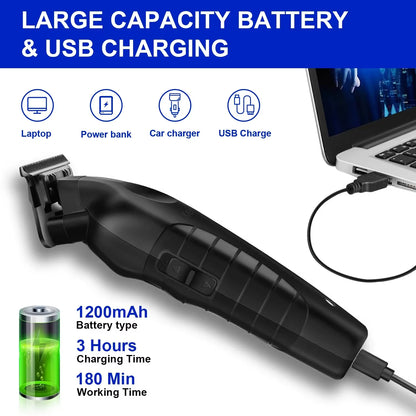 Long Battery Life Hair Clipper Fast USB Charging Cordless