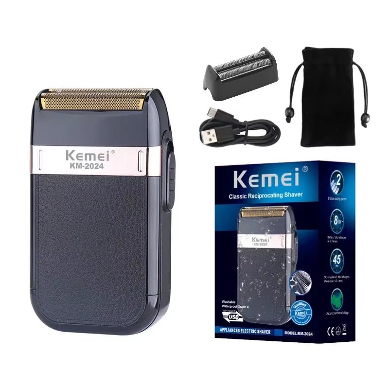 Electric Shaver with Travel Pouch Portable Grooming Kit