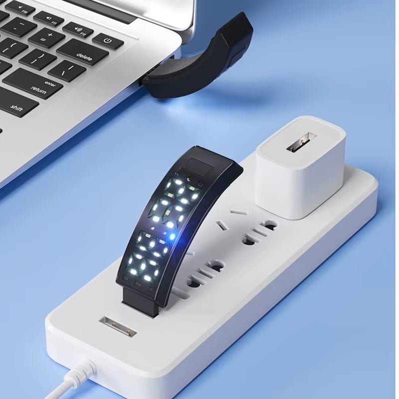 LED Fitness Band Blue USB Charging Laptop Lifestyle
