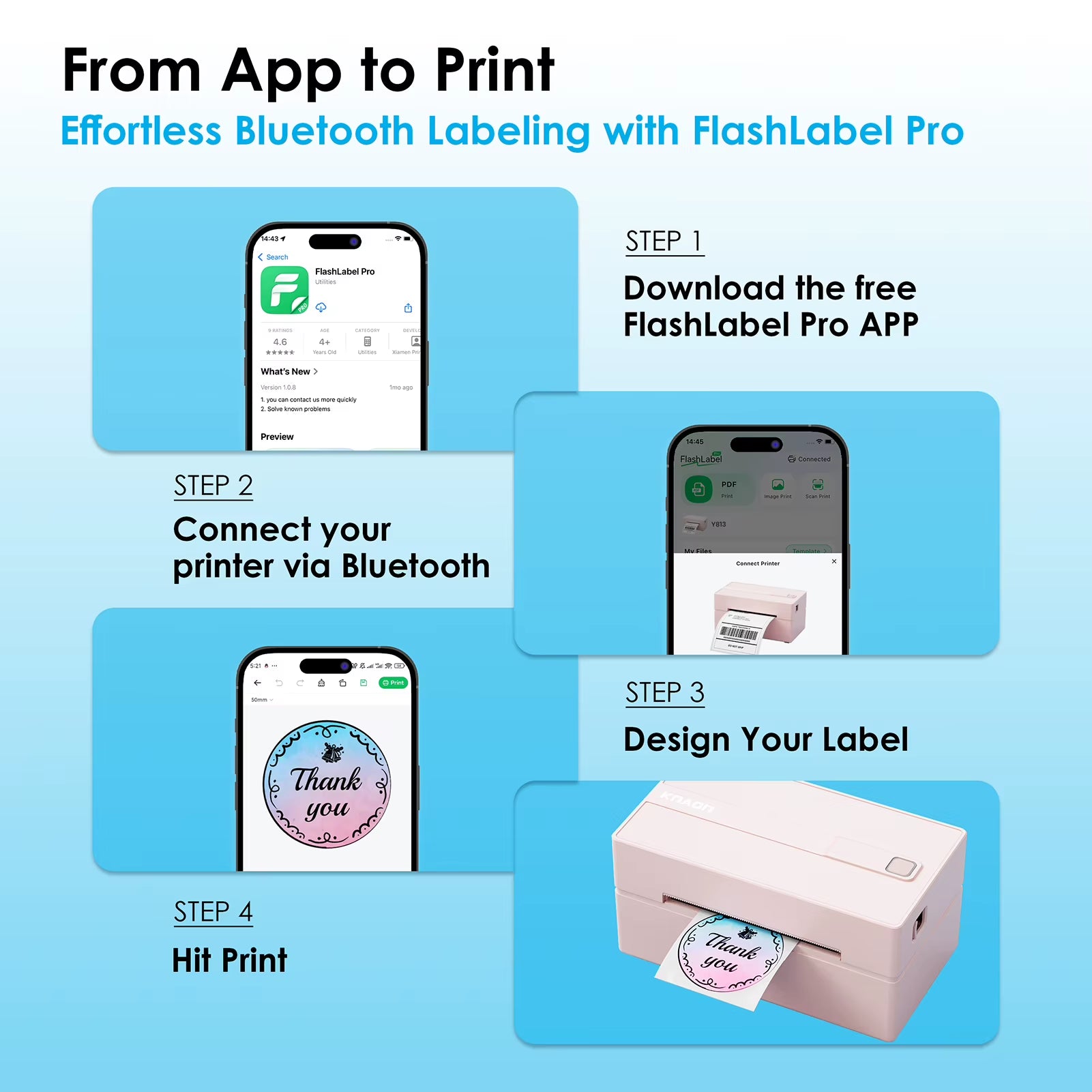 Thermal Printer App to Print Wireless Phone Connection