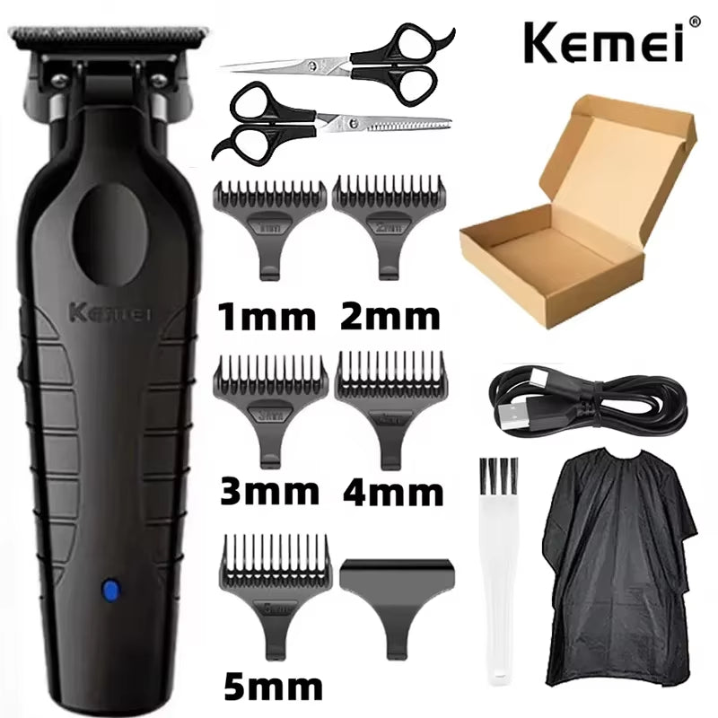 Black Hair Clipper Full Guard Set and Charging Accessories