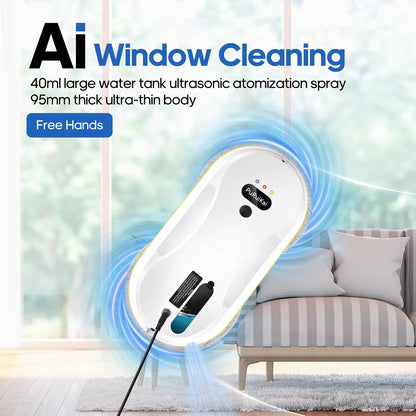 Household Window Automatic Water Spray Cleaning Robot,With Intelligent Edge Detection System,Robot Glass Cleaner