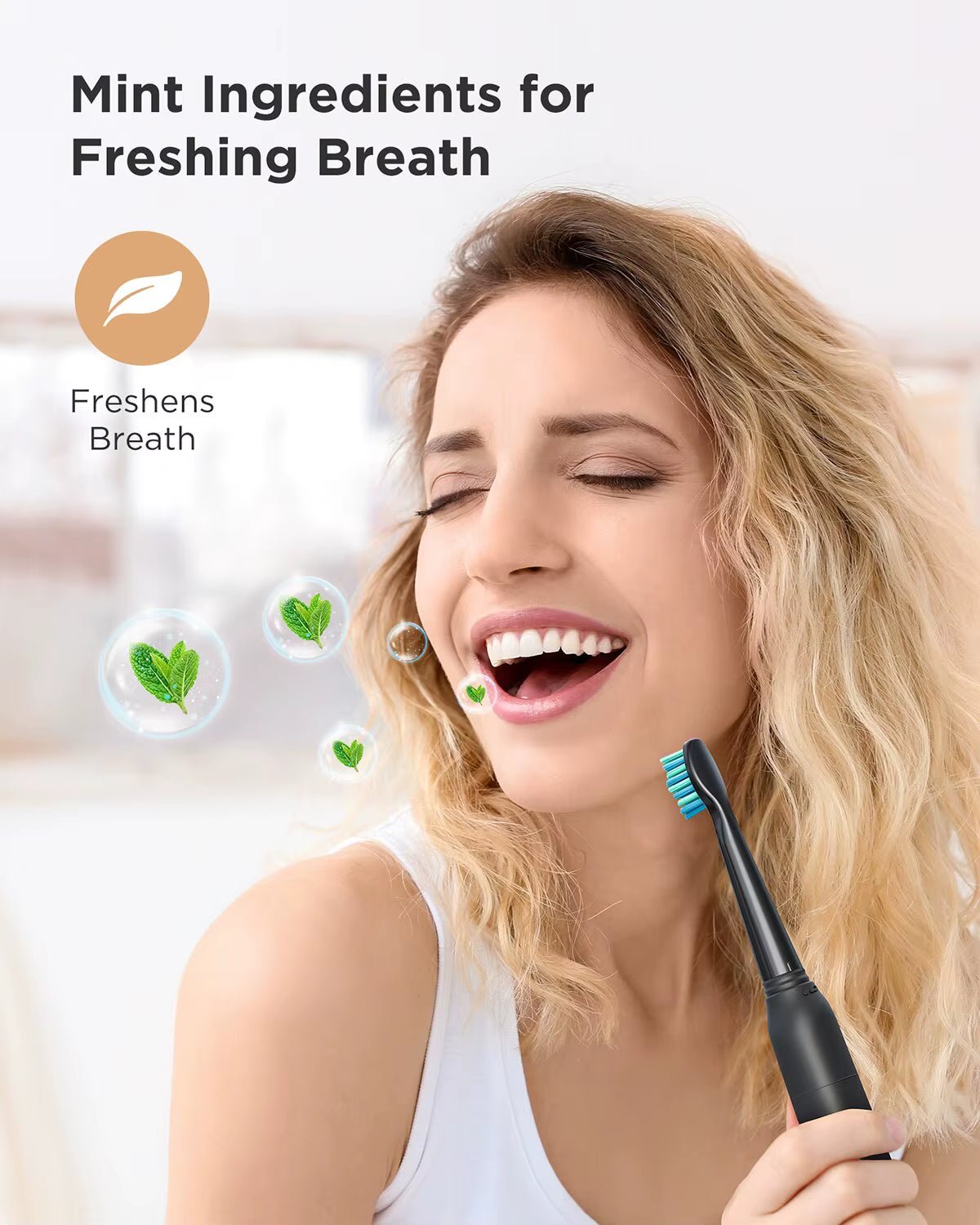 Sonic Toothbrush Lightweight Mini Woman Smiling Lifestyle