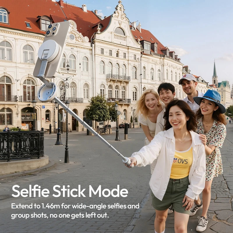 MT85 Automatic Phone Tripod Magsafe Dual-Side Magnet with 10M Wireless Control for Outdoor Travel Selfie Stick Livestream