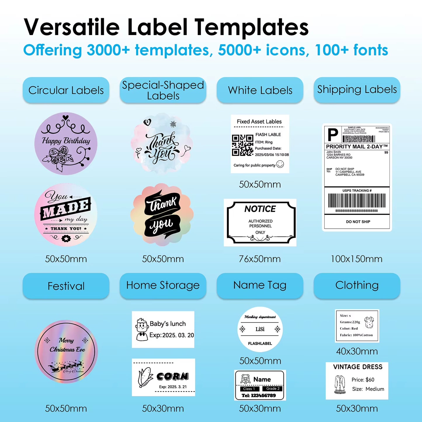 Thermal Printer Variable Label Templates Small Business