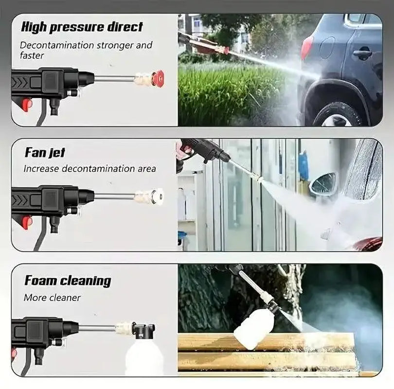 Wireless High-Voltage Cleaning Machine (Dual Electric), Portable Wireless High-Voltage Electric Car Cleaning Machine, Foam Spray Gun Car Cleaning Tool, High-Voltage Car Cleaning Water Gun, Wireless Charging Car Floor Cleaning Machine