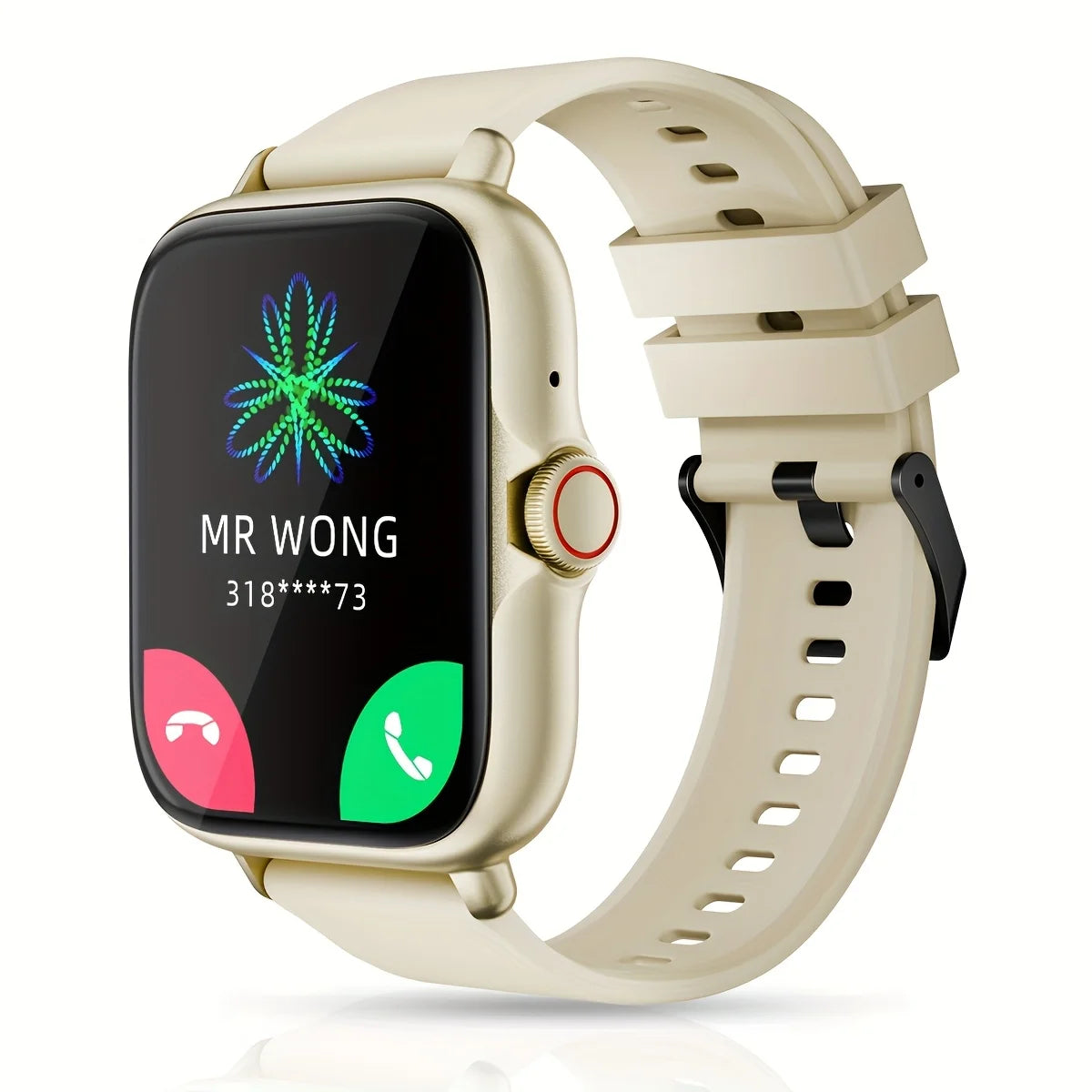 Smart Watch with Full Touch Screen, Call, Message Reminder, Music Control and Other Functions, Compatible with Iphone/Android Mo
