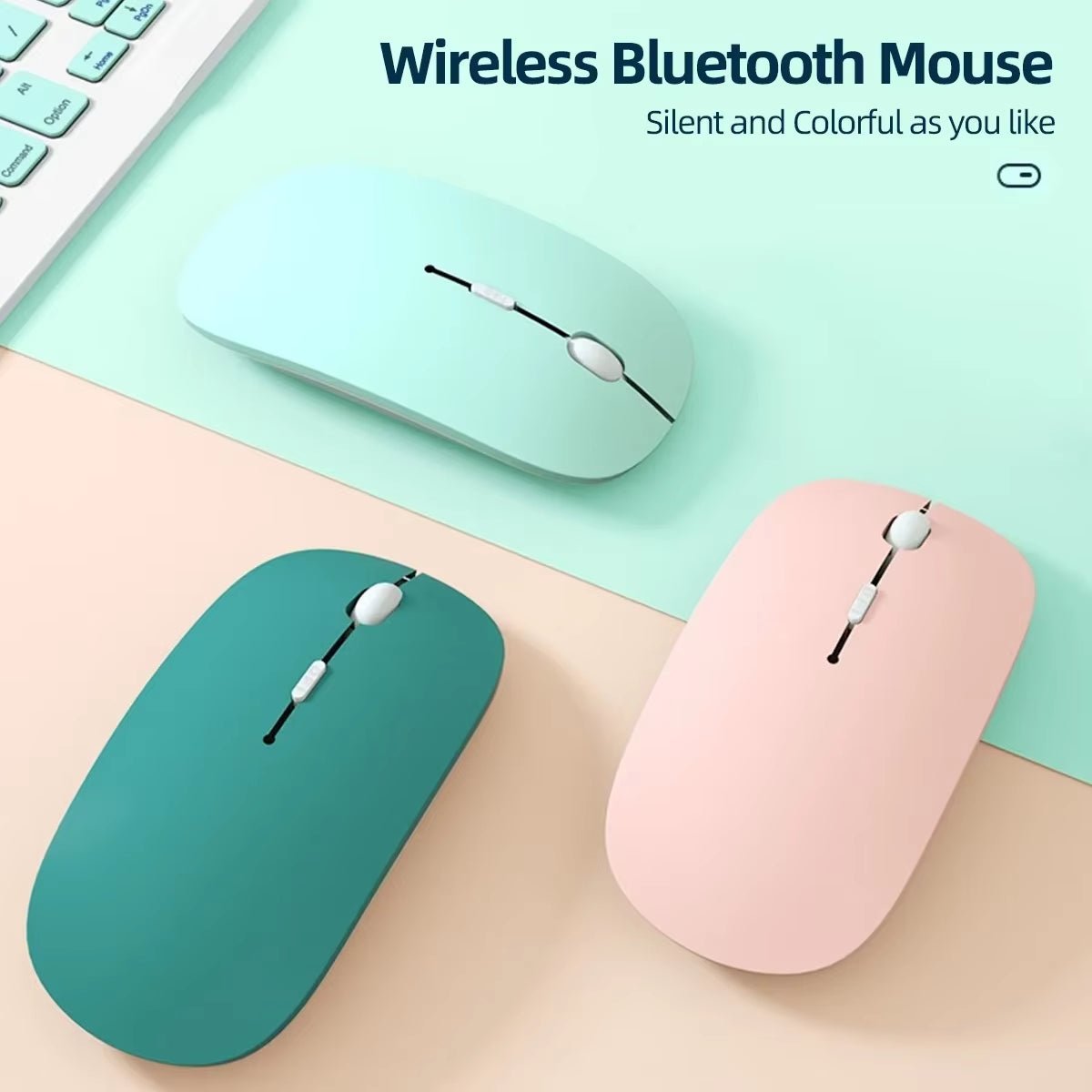 Wireless Bluetooth-Compatible Mouse Portable Ergonomic Computer Mice for Laptop Ipad Tablet PC Mobile Phone Office Gaming Mouse