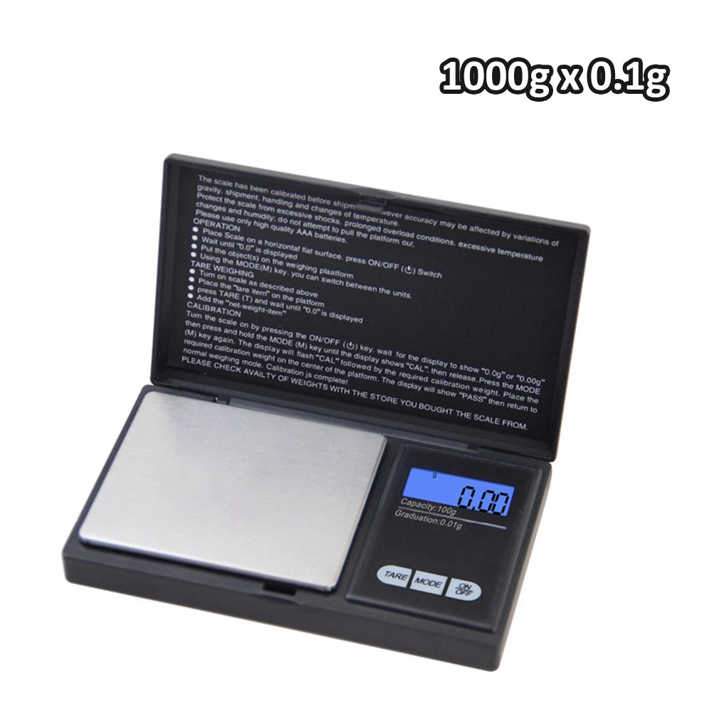 Mini Digital Pocket Scale 0.01G High Precision Stainless Steel Portable Jewelry Gold Gram Weight Balance Electronic Scale Tool