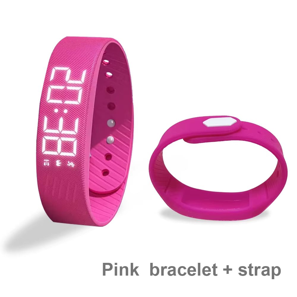 LED Fitness Tracker Pink Bracelet and Replacement Strap