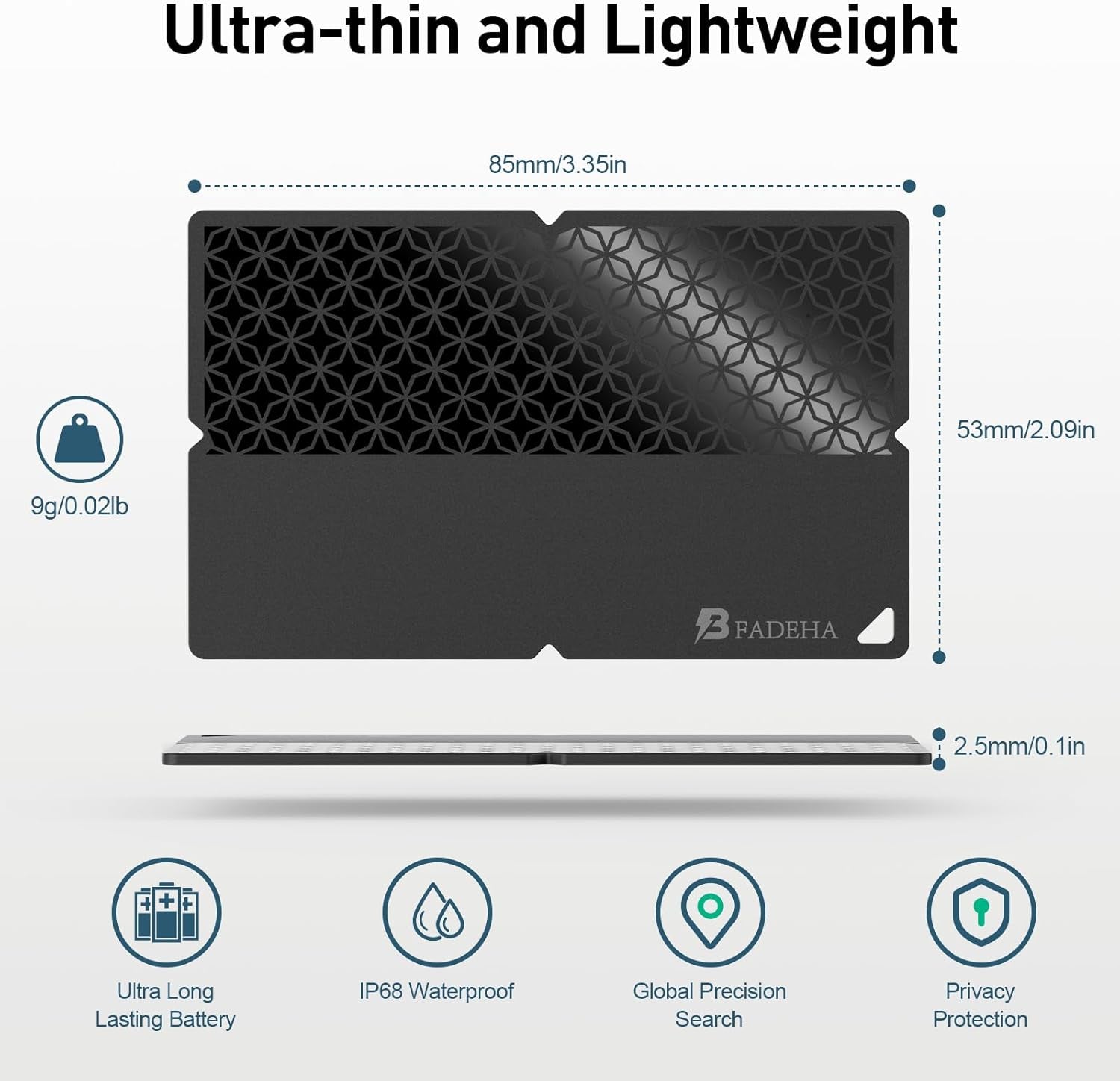 2026 Apple Mfi Certified Wallet Tracker Smart Card for Find My Iphone Ultra Thin Air Tracker Tag, 5 Years+ Staying Power, IP68 Waterproof, Bluetooth Key Finder & Item Locator for Keys, Bags, Passport