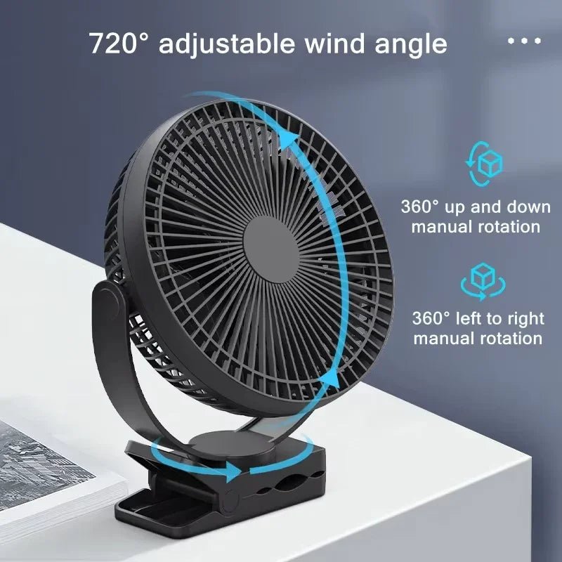 Clip On Fan 720 Degree Adjustable Wind Angle
