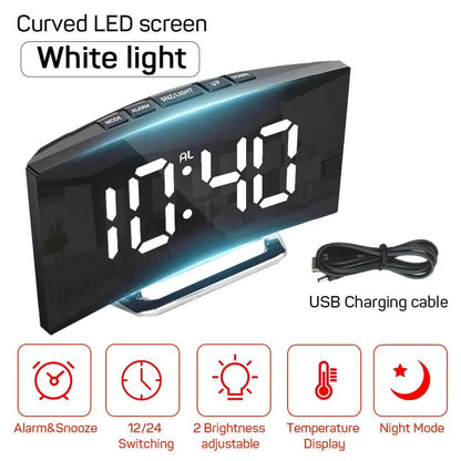 LED Digital Alarm Clock White Light Display Feature Overview