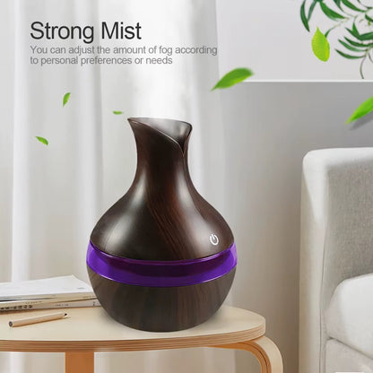 Aroma Diffuser Strong Mist Output 300ml Wood Grain Design