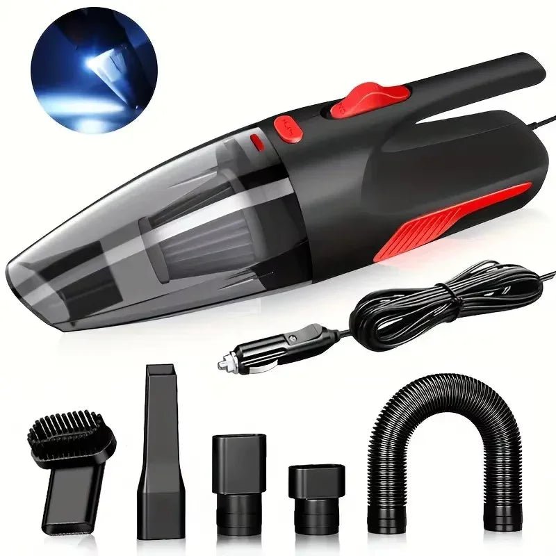 Handheld Car Vacuum Black Red Full Accessories Kit Included