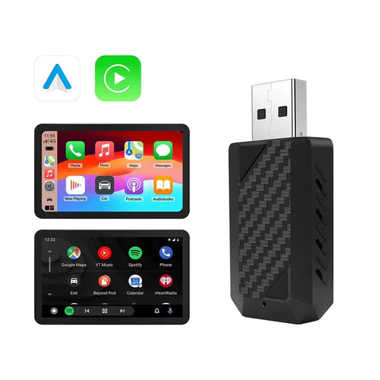 Wireless CarPlay Android Auto Adapter Black USB Dongle CarPlay Logo