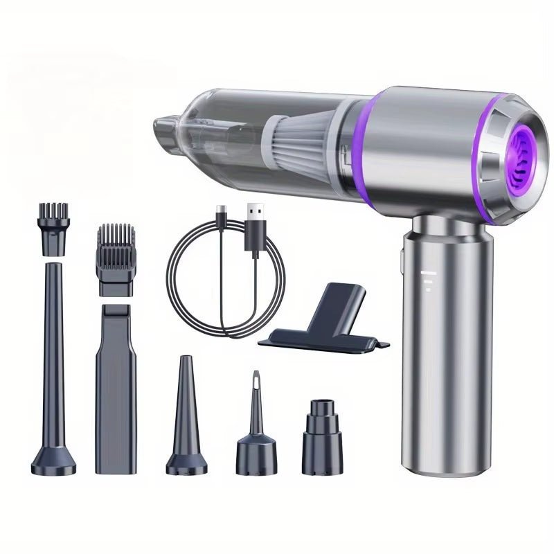Handheld vacuum full accessory kit with nozzles and brushes