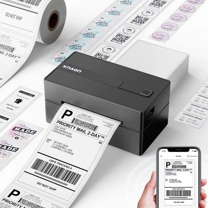 Thermal Label Printer -4X6 Shipping Label Printer for Small Business, Home Use - Compatible with Android, Iphone and Windows