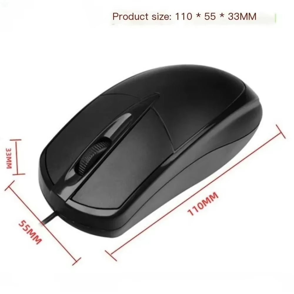 Wired USB Mouse Size Dimensions Chart Ergonomic Design
