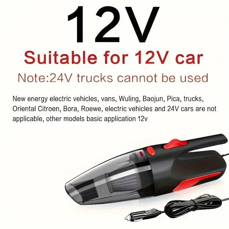Handheld Car Vacuum 12V Compatible Car Adapter Corded