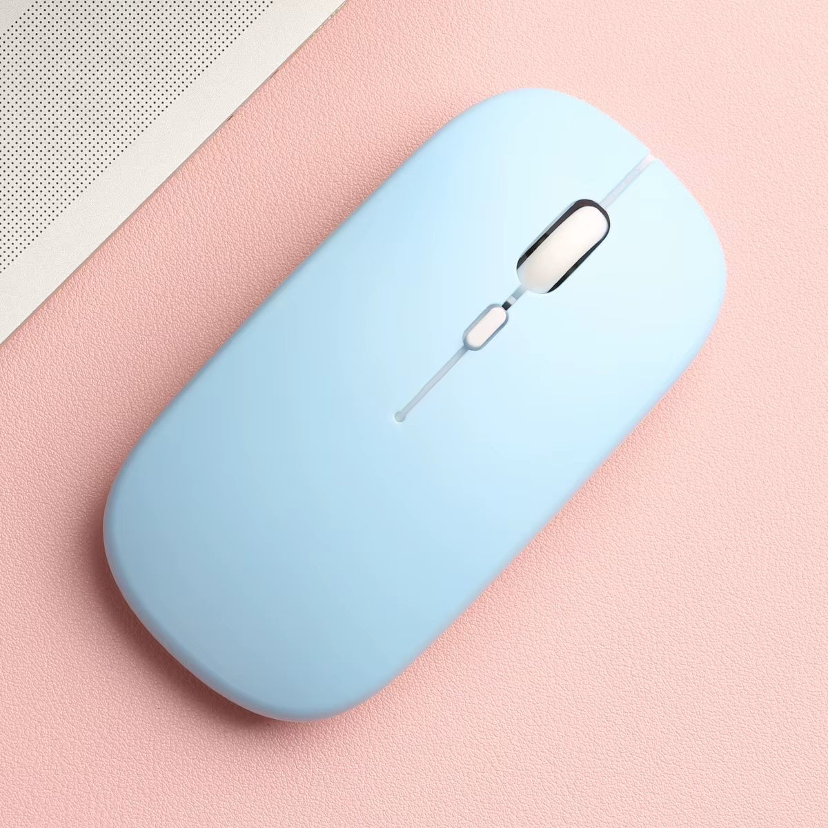 Rechargeable Wireless Mouse Baby Blue Slim Compact