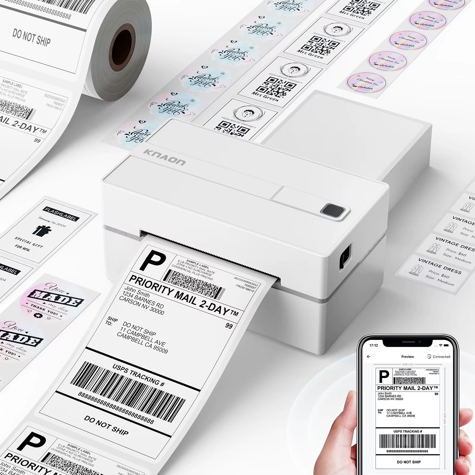 Thermal Label Printer 4x6 Printing Shipping Labels Close Up
