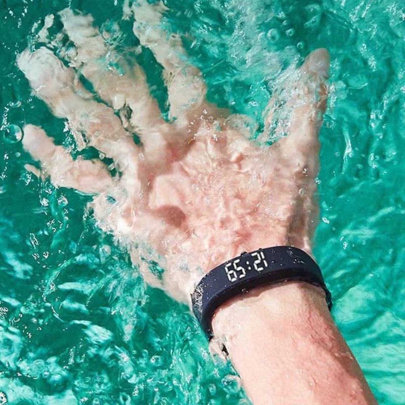 Waterproof LED Fitness Tracker Pink Band Swimming Lifestyle