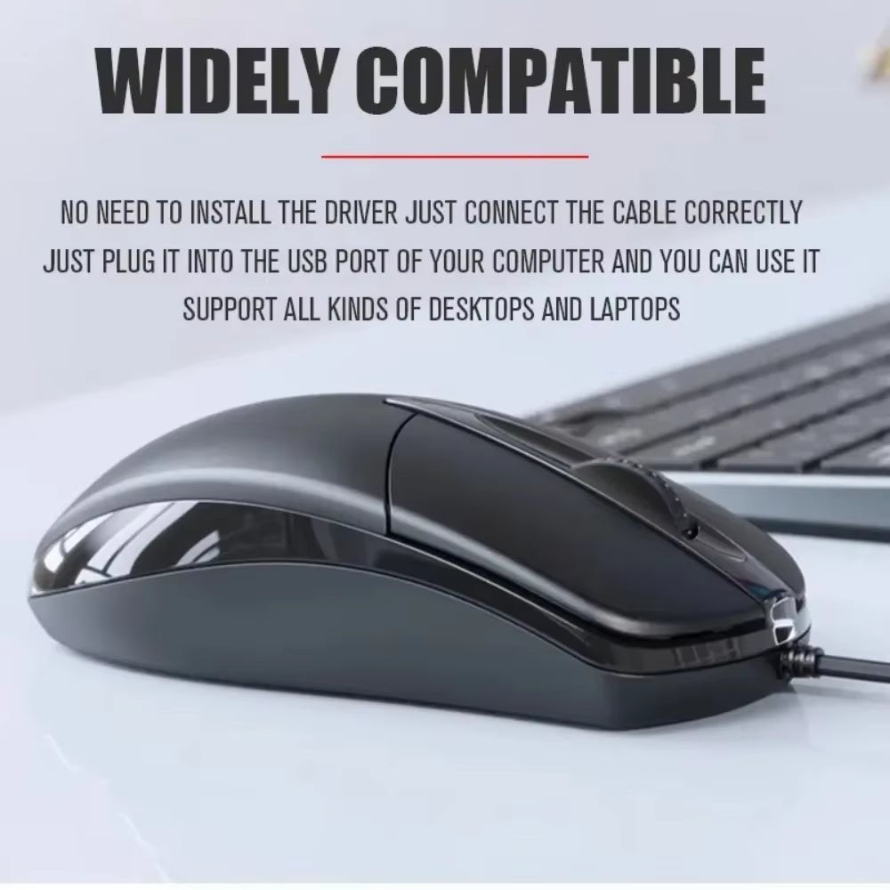 USB Wired Mouse Widely Compatible Windows Mac Laptop Desktop