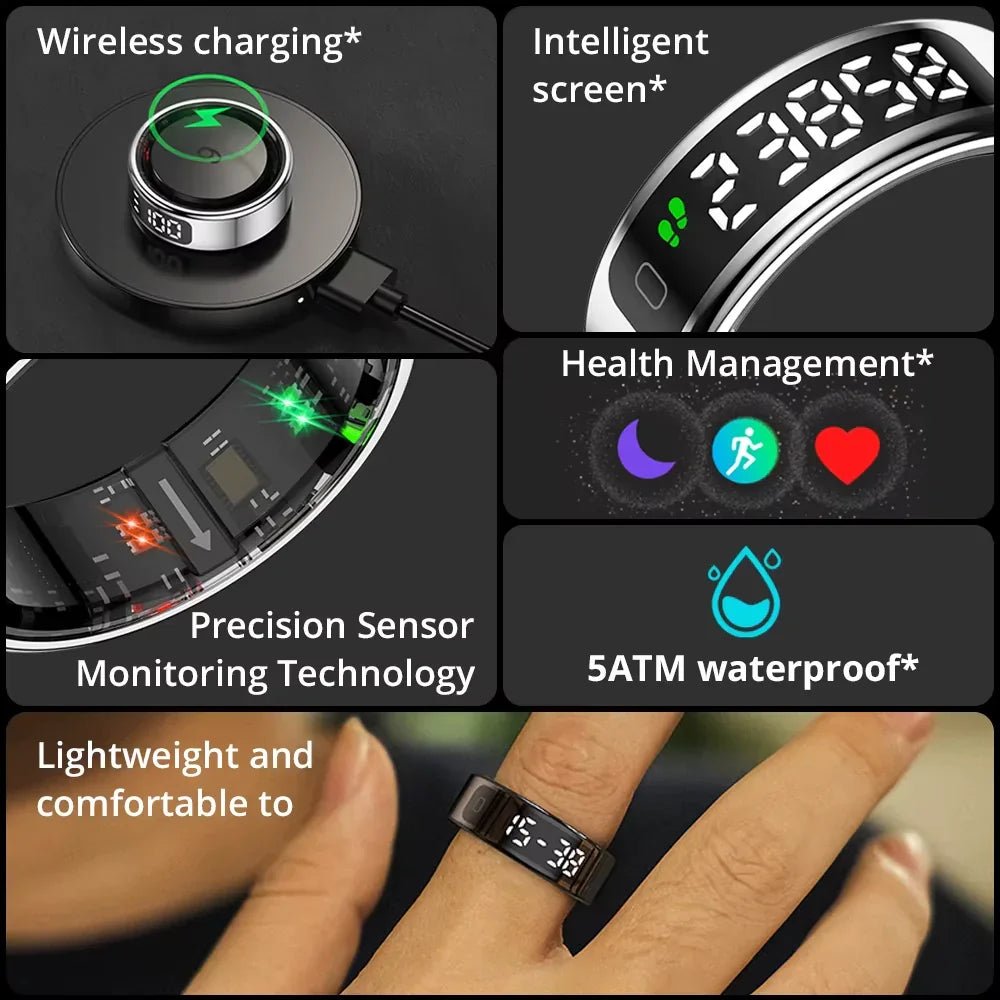 Smart Ring Health Monitoring Multifunctional Display Screen