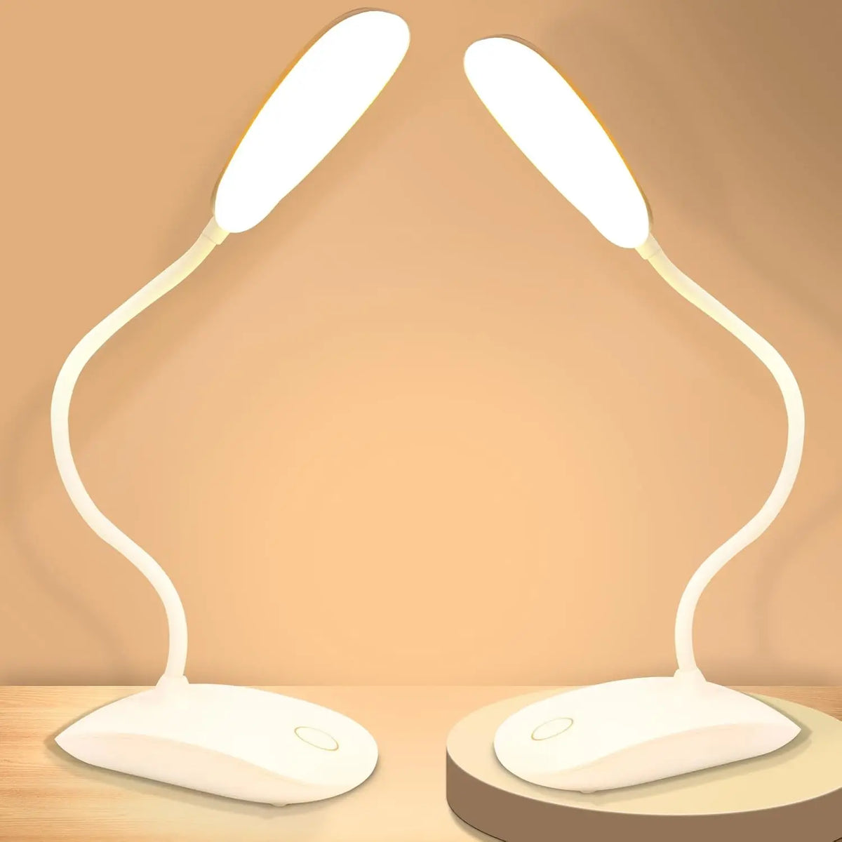 Rechargeable Touch Control Lamp, 2000Mah Built-In, up to 30H Use, Flexible Gooseneck Arm, Eye-Caring Light, Wireless