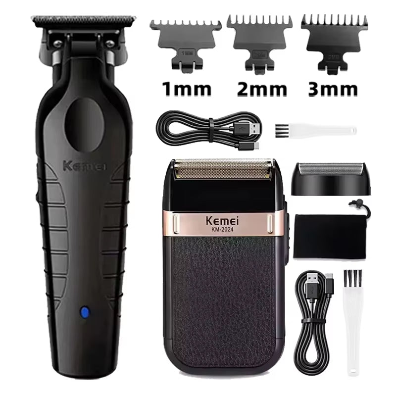 Black Hair Trimmer 1mm 2mm 3mm Guard Combs and Storage Bag