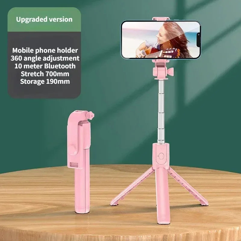 Selfie Stick Wireless Tripod Stand with Light Bluetooth Remote Extendable Tripod for Iphone Mobile Phone Live Streaming