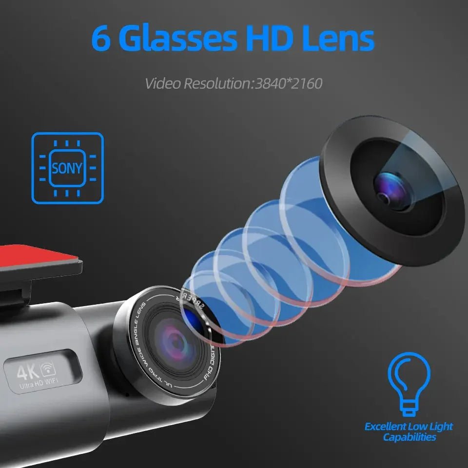 4K Dash Cam B53P Blue Wide Angle Night Vision Close-Up
