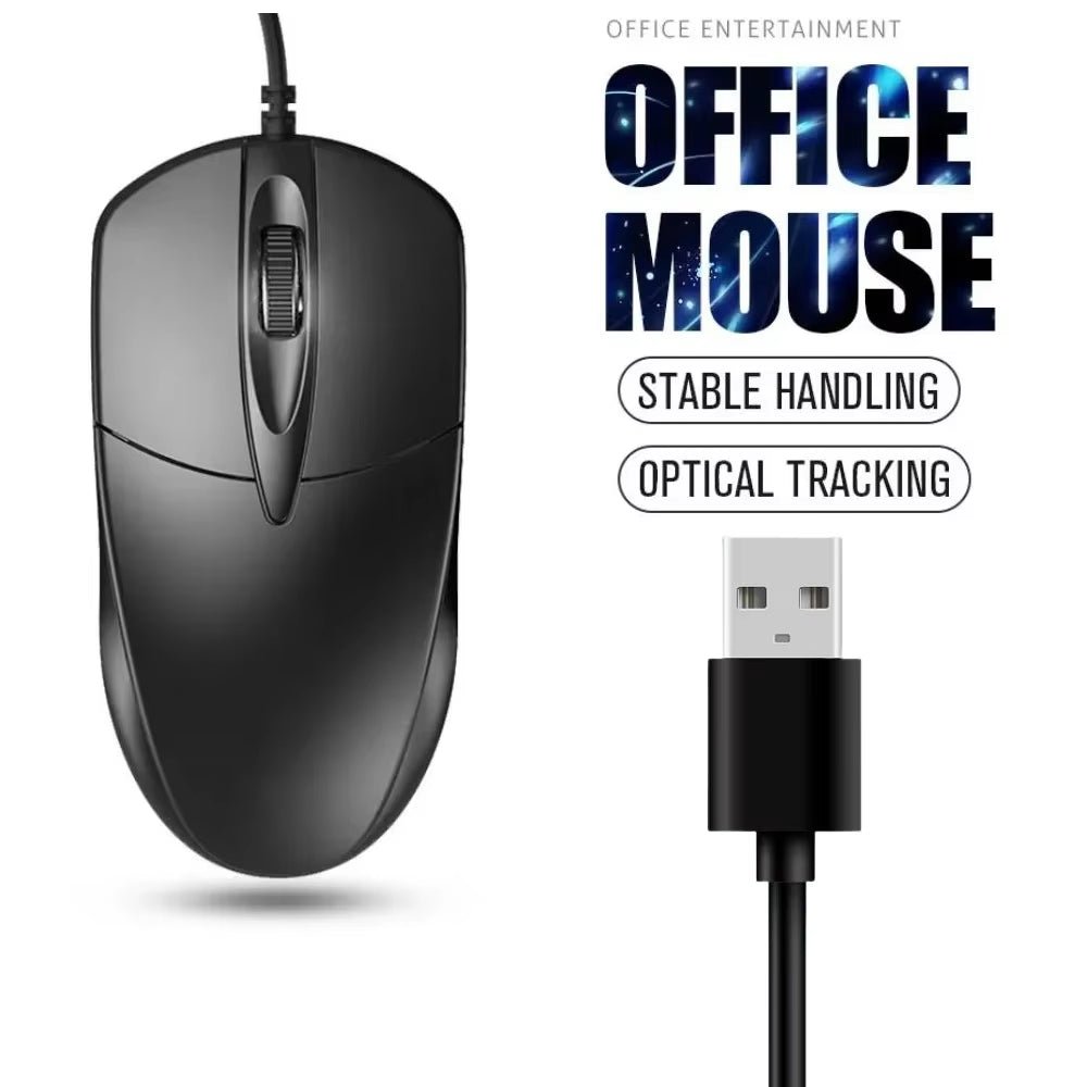 Wired Office Mouse USB Cable Ergonomic Optical Tracking