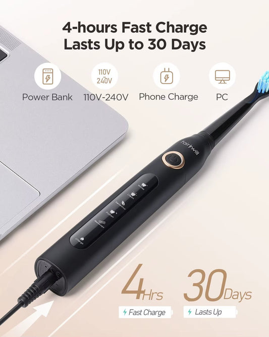 Electric Toothbrush 4 Hour Fast Charge Lasts 30 Days