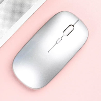 Slim Wireless Bluetooth Mouse Silver Metallic Finish
