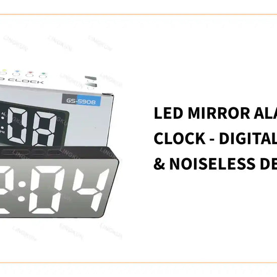 LED Mirror Alarm Clock - Digital Display &amp; Noiseless Design by@Outfy
