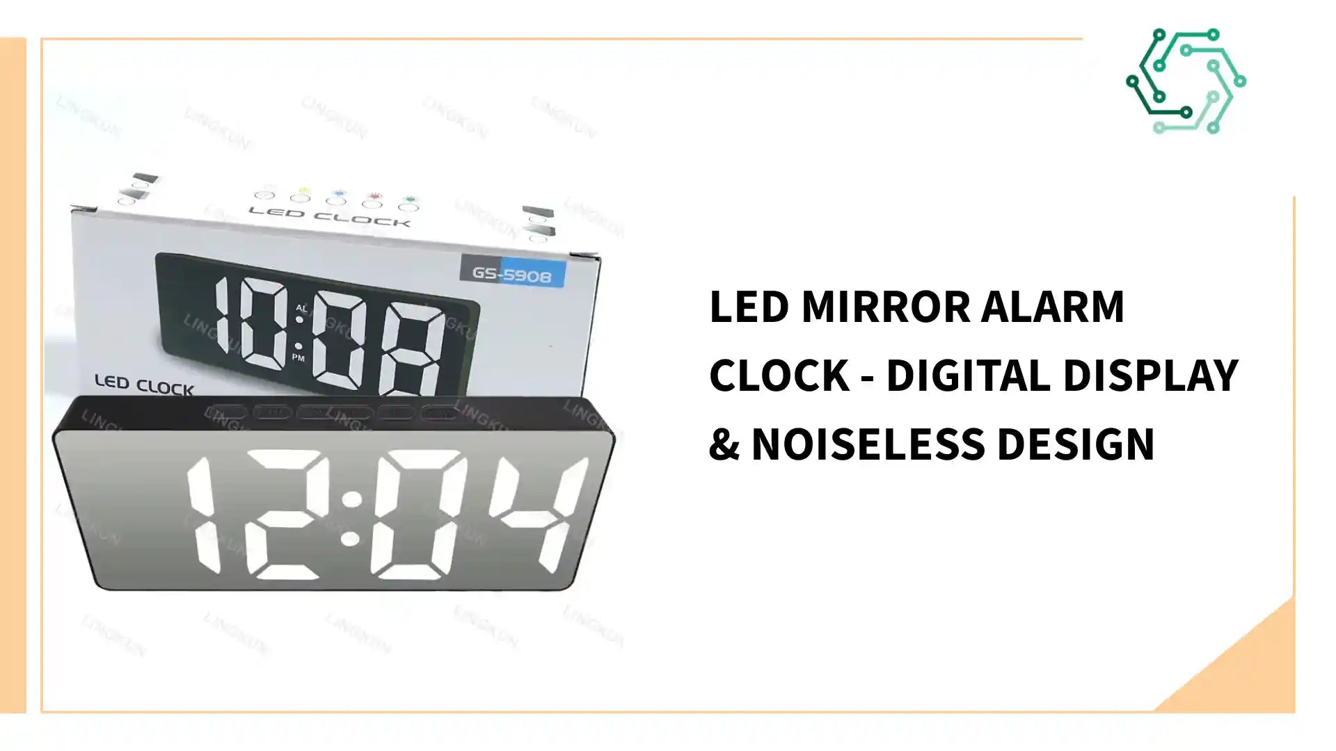 LED Mirror Alarm Clock - Digital Display & Noiseless Design by@Outfy