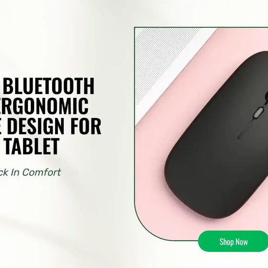 Wireless Bluetooth Mouse - Ergonomic Portable Design for Laptop &amp; Tablet by@Outfy