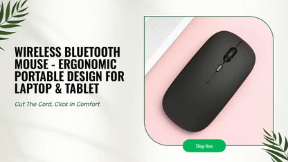 Wireless Bluetooth Mouse - Ergonomic Portable Design for Laptop &amp; Tablet by@Outfy