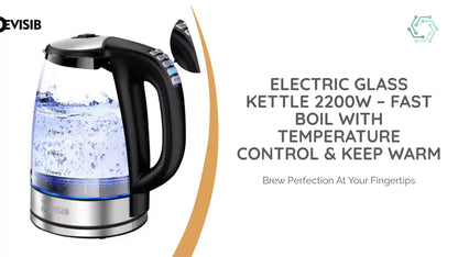 Electric Glass Kettle 2200W &ndash; Fast Boil with Temperature Control &amp; Keep Warm by@Outfy