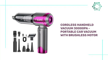 Cordless Handheld Vacuum 30000Pa - Portable Car Vacuum with Brushless Motor by@Outfy
