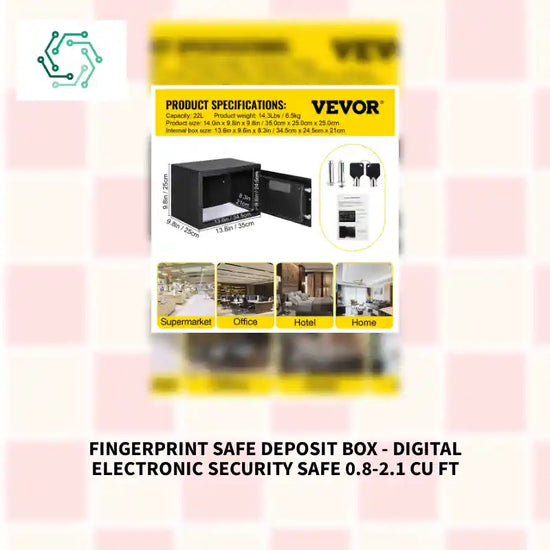 Fingerprint Safe Deposit Box - Digital Electronic Security Safe 0.8-2.1 Cu Ft by@Outfy