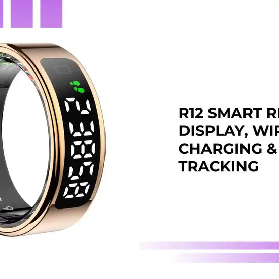 R12 Smart Ring - Touch Display, Wireless Charging &amp; Health Tracking by@Outfy