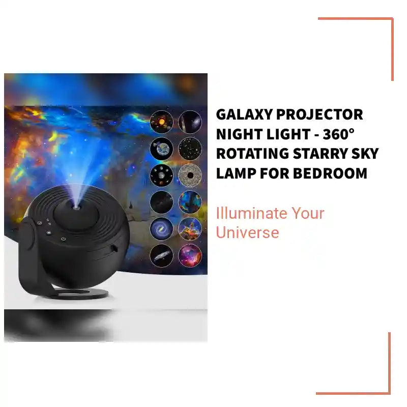 Galaxy Projector Night Light - 360&deg; Rotating Starry Sky Lamp for Bedroom by@Outfy