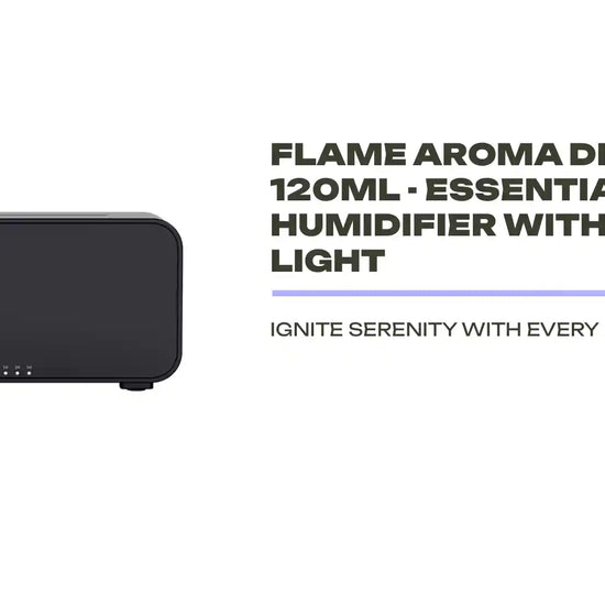 Flame Aroma Diffuser 120ml - Essential Oil Humidifier with 3D Night Light by@Outfy